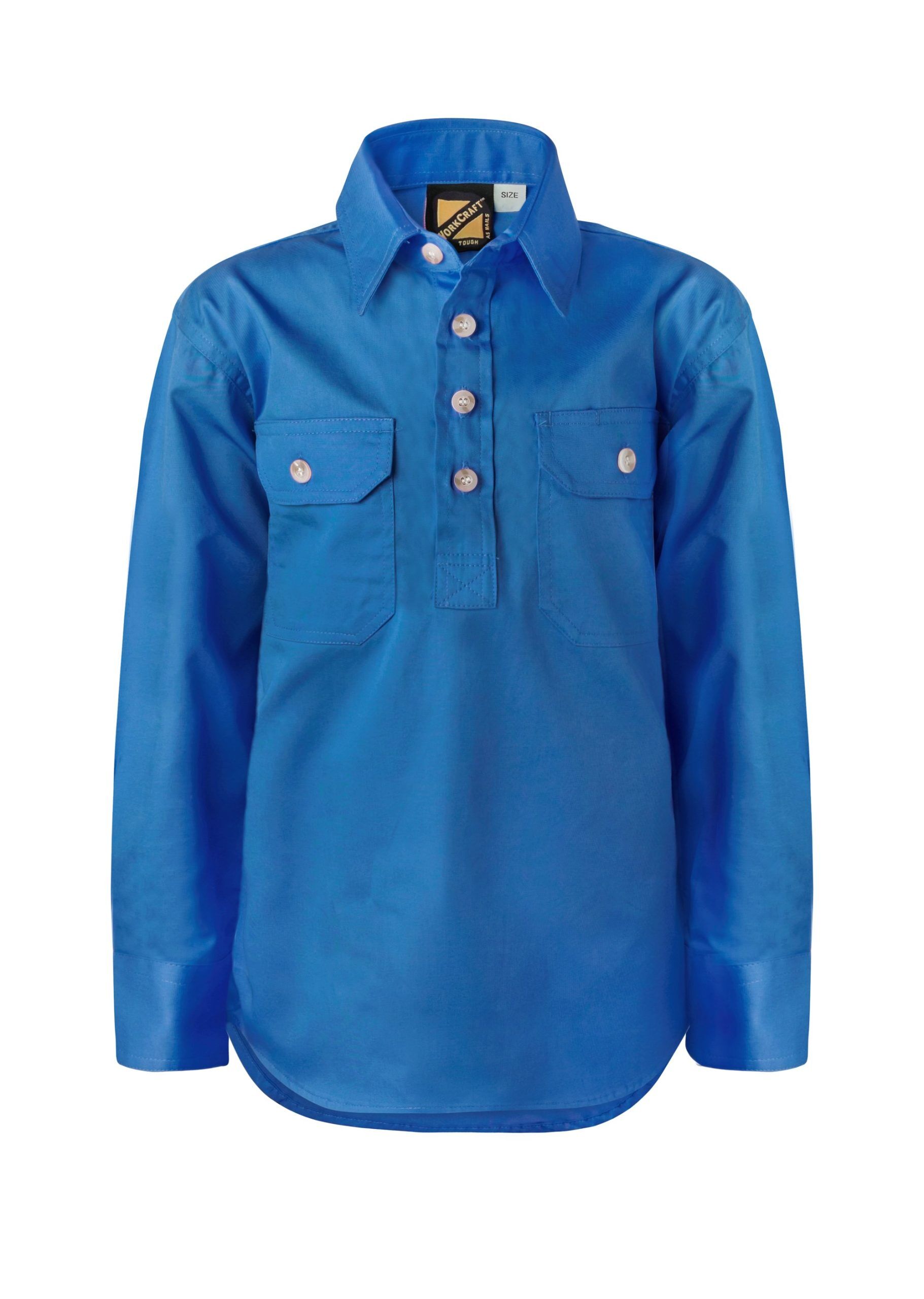 BLUE KIDS CLOSED FRONT COTTON SHIRT WSK131