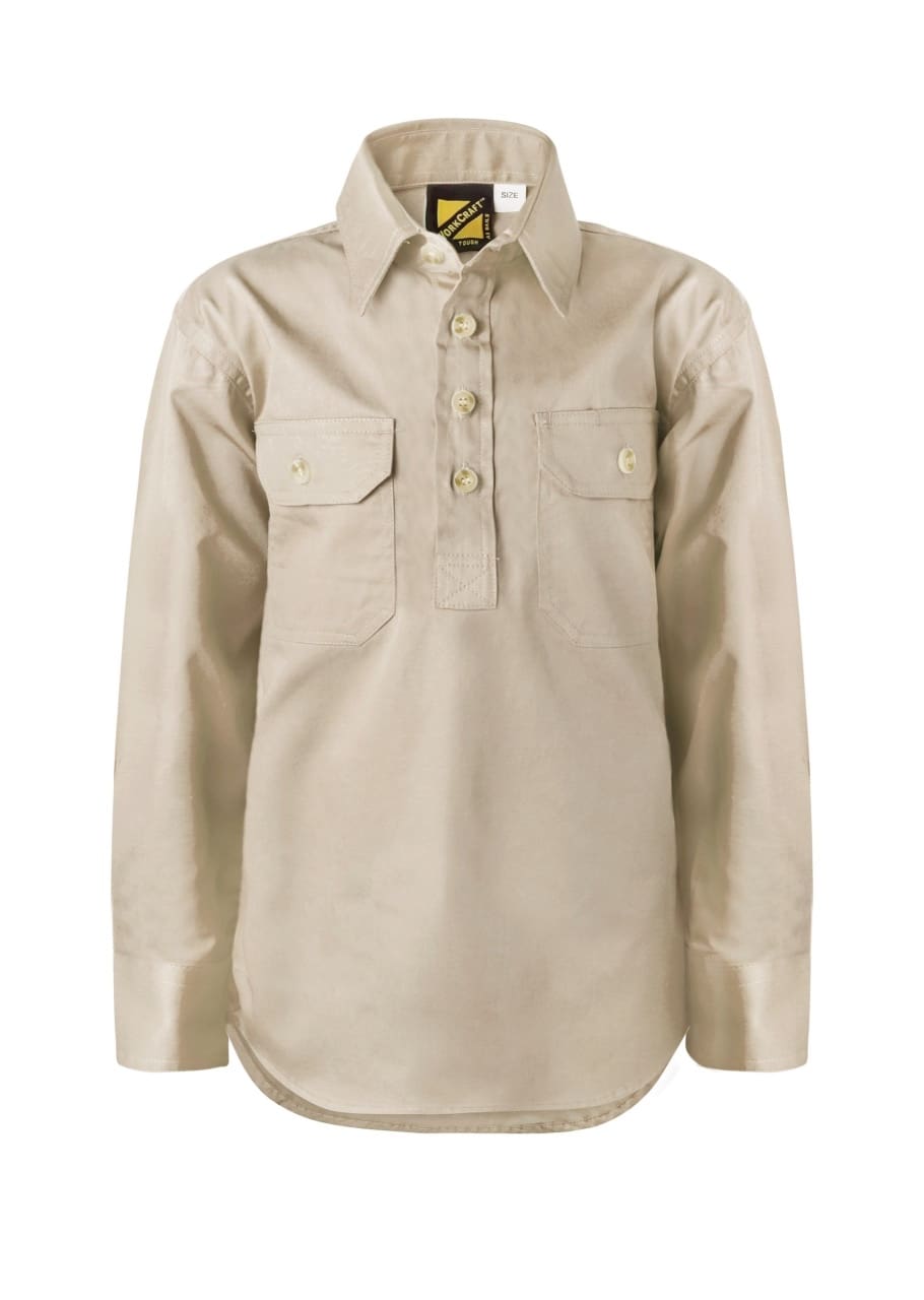 CREAM KIDS CLOSED FRONT COTTON SHIRT WSK131