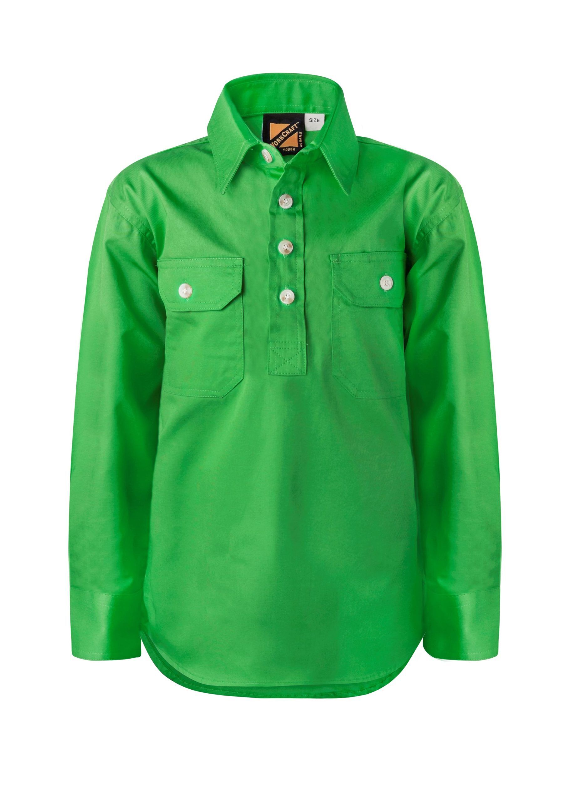 GREEN KIDS CLOSED FRONT COTTON SHIRT WSK131