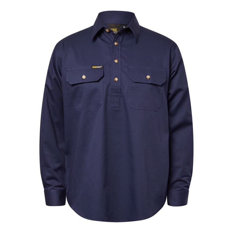 NAVY LIGHTWEIGHT CLOSED FRONT SHIRT WS3029