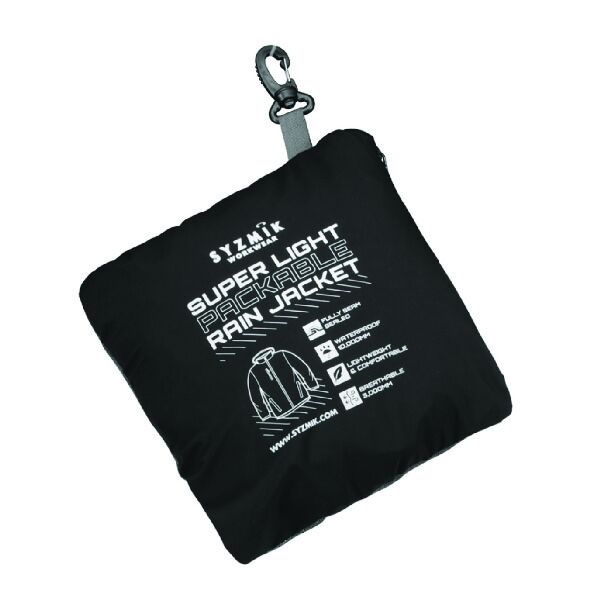 CUSTOM SYZMIK UNISEX SUPER LIGHT PACKABLE RAIN JACKET-05