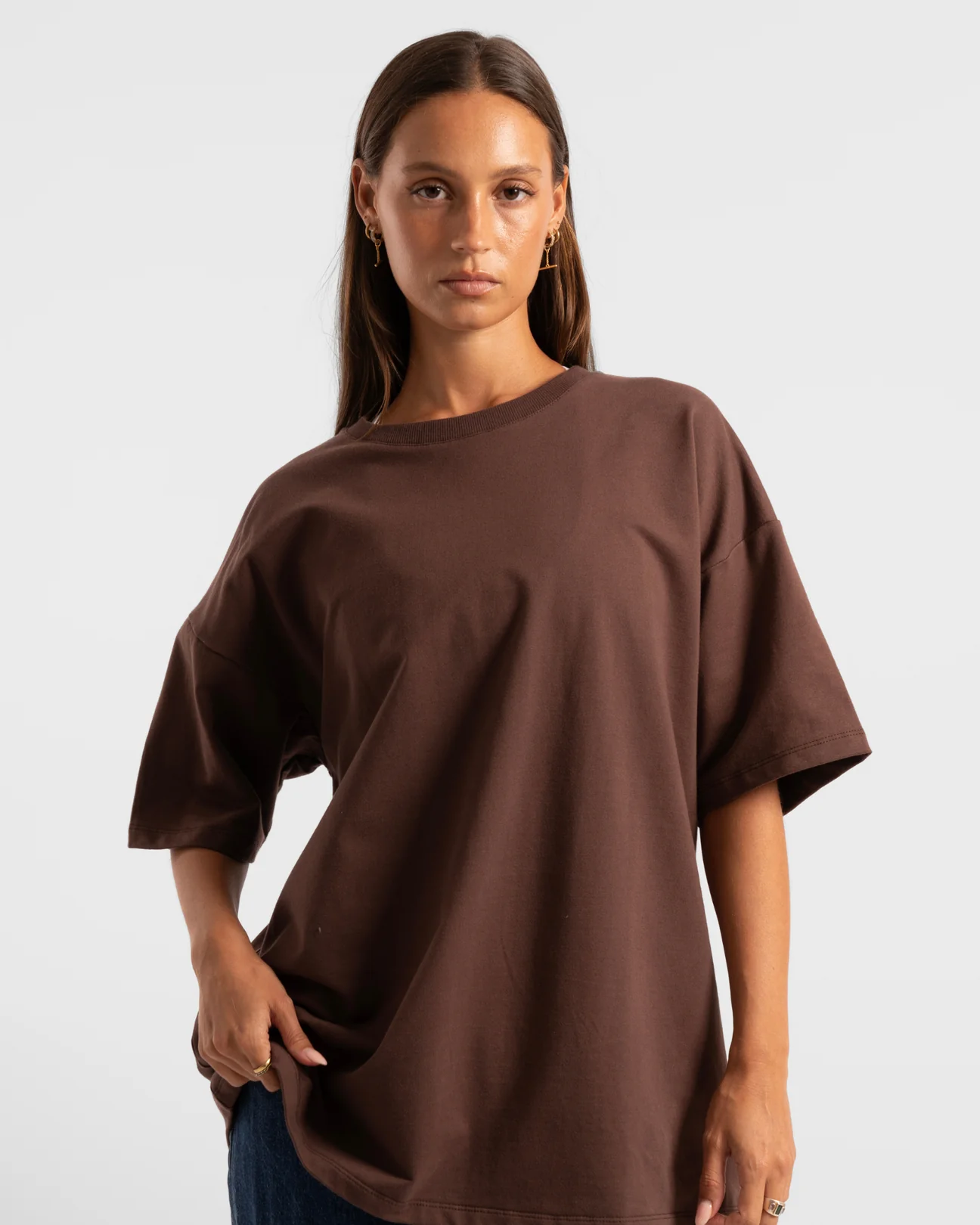 Active Basics Luxe Oversized Tee Chocolate