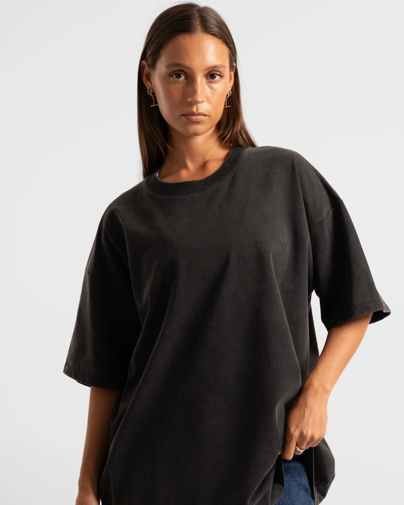 Active Basics Luxe Oversized Tee Washed Black