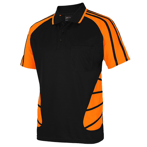 STREET SPIDER POLO Black Orange STREET SPIDER POLO Black Orange