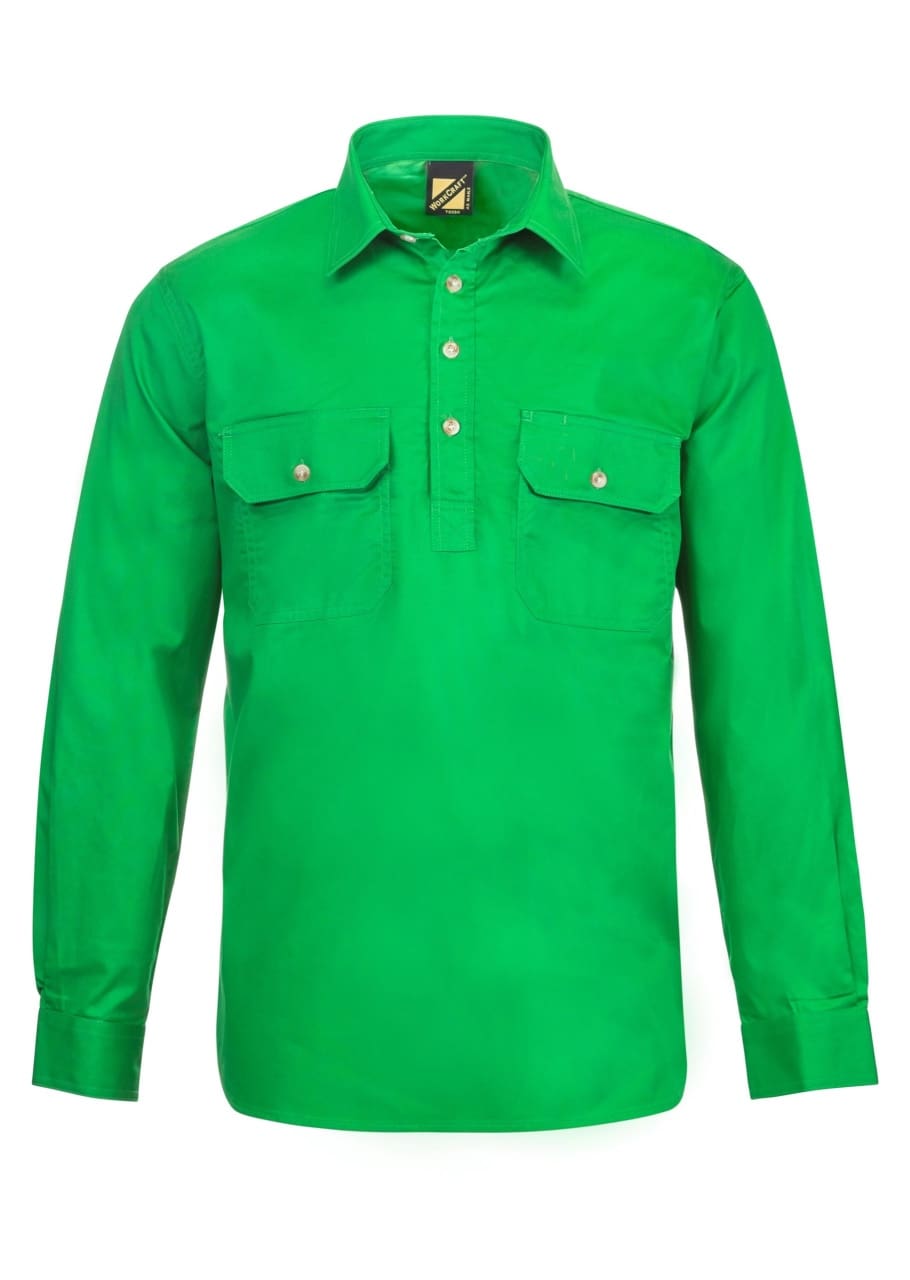 GREEN LIGHTWEIGHT CLOSED FRONT SHIRT WS3029