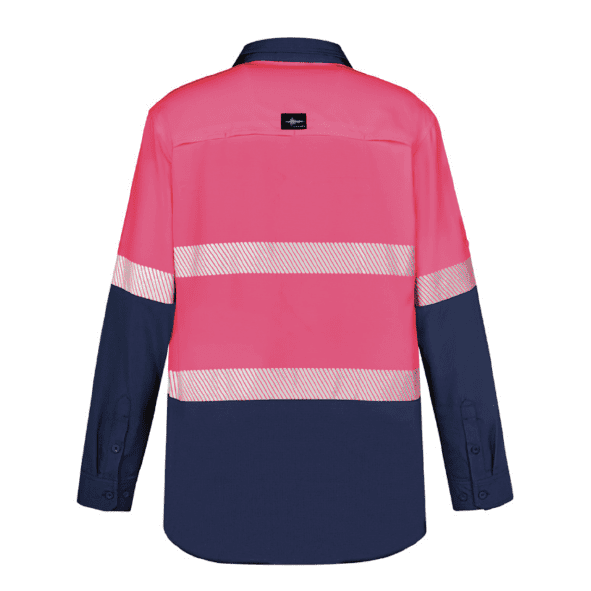 Mens Hi Vis Outdoor Segmented Tape Long Sleeve Shirt ZW470-03