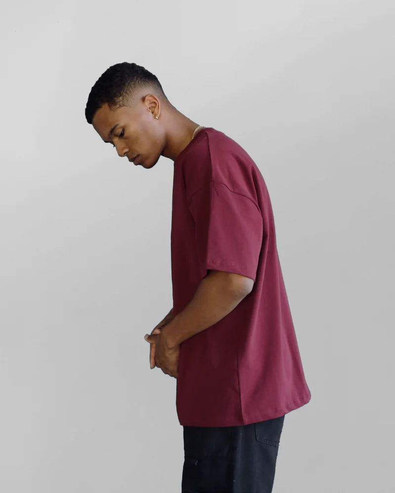 Active Basics Luxe Oversized Tee Maroon