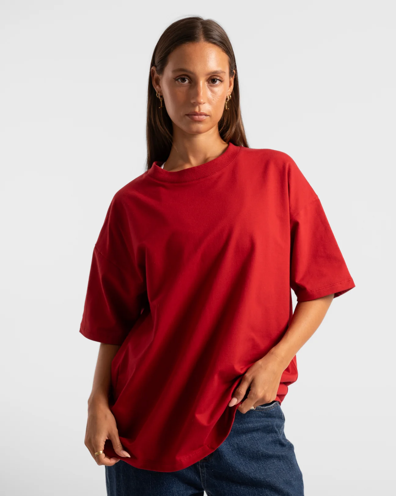 Active Basics Luxe Oversized Tee Red